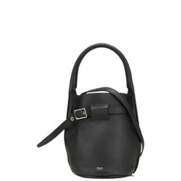 Celine Big Bag Bucket Shoulder Bag Black Leather - Picture 1 of 8